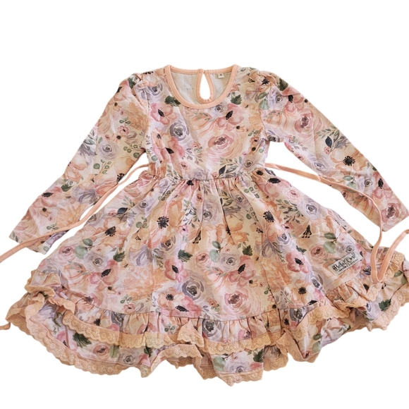 Bella & Omi Pink Floral Long Sleeve Dress - Picture 1 of 7